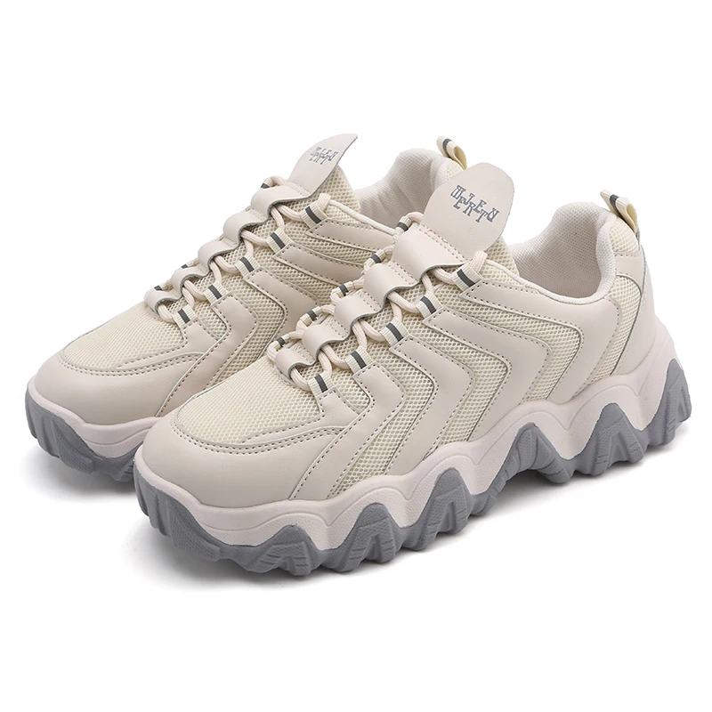 
New Style Sponge Cake Shoes Thick-Soled Non-Slip Dad Shoes Back Pull Loop Easy To Wear Casual Sports Shoes 