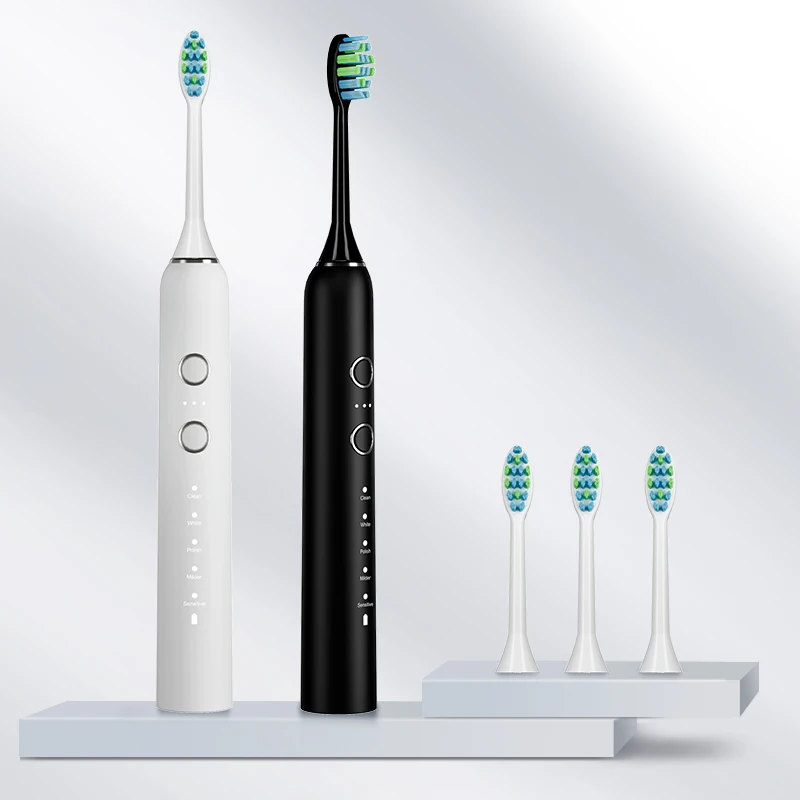 TYPE-C charging dual button sonic electric toothbrush with 5 mode switching and 3 force switching