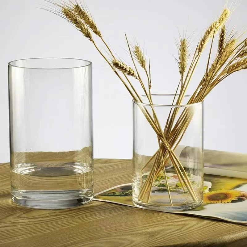 Большой прозрачный напольный цветочный цилиндр 30 40 50 60 см Высота 10 20 25 высокая стеклянная ваза для свадьбы