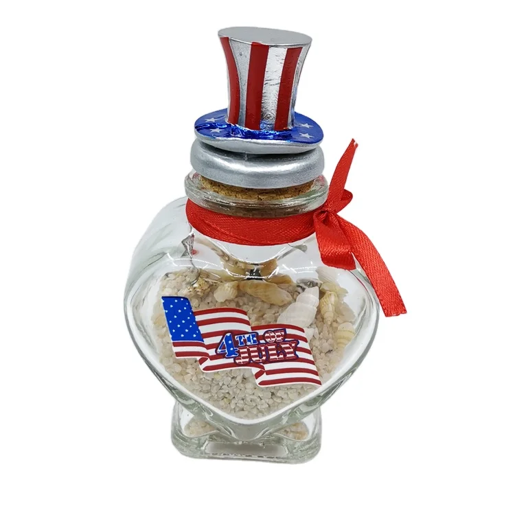 Custom Printed Souvenir Gift Design Glass Wishing Bottle Drift Bottle Keychain
