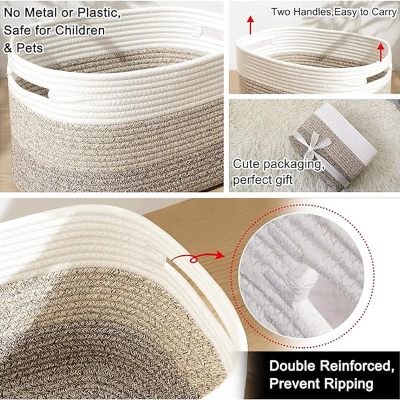 Best Selling Modern Cotton Rope  Basket Woven Baskets for Storage