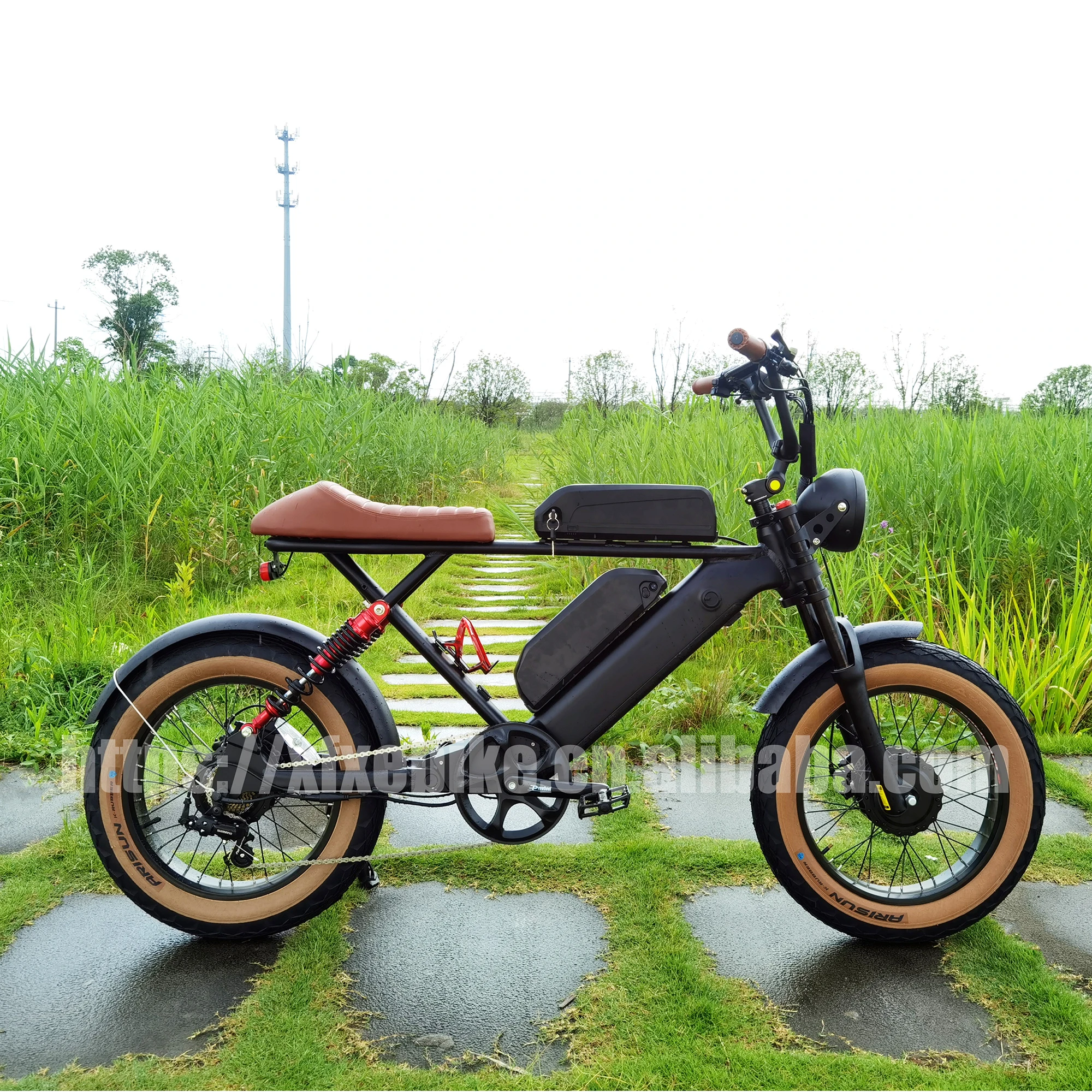 Dual Motor 48V F 500W & R 750W Powerful Electric Fat Bike 3 Battery Long Range Retro E-bikes Snow Electronic Bicycle