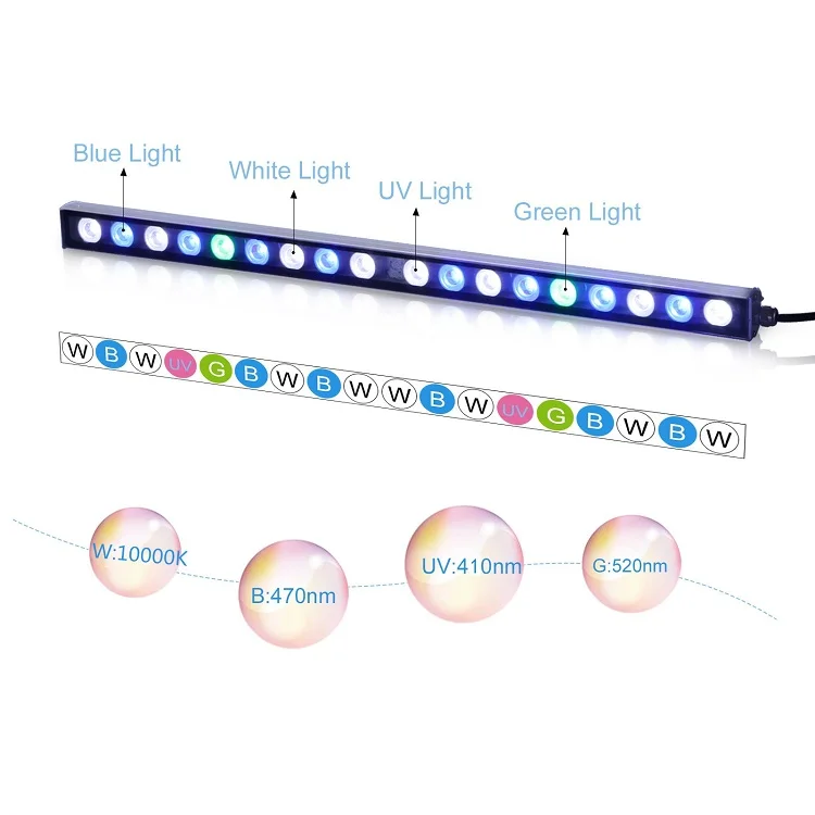 High Par value 55cm 54w for reef corals tube t5 13w sunrise dimmable phantom lumini 120r1 wifi led aquarium light