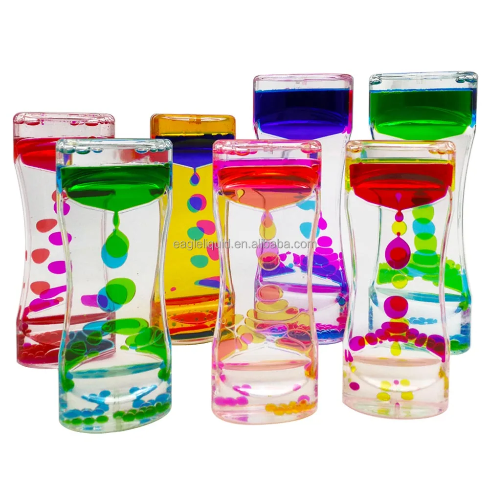 Wholesale Two-color Liquid Oil Leaking Hourglass Timer Decompression Daze Crafts Creative Gift Ornaments