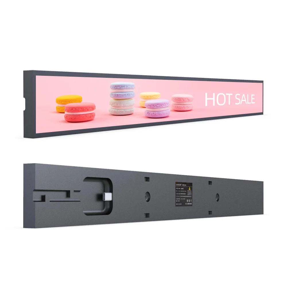 28 Inch LCD Stretched Bar Screen Marketing Digital Shelf Strip LCD Display For Advertising
