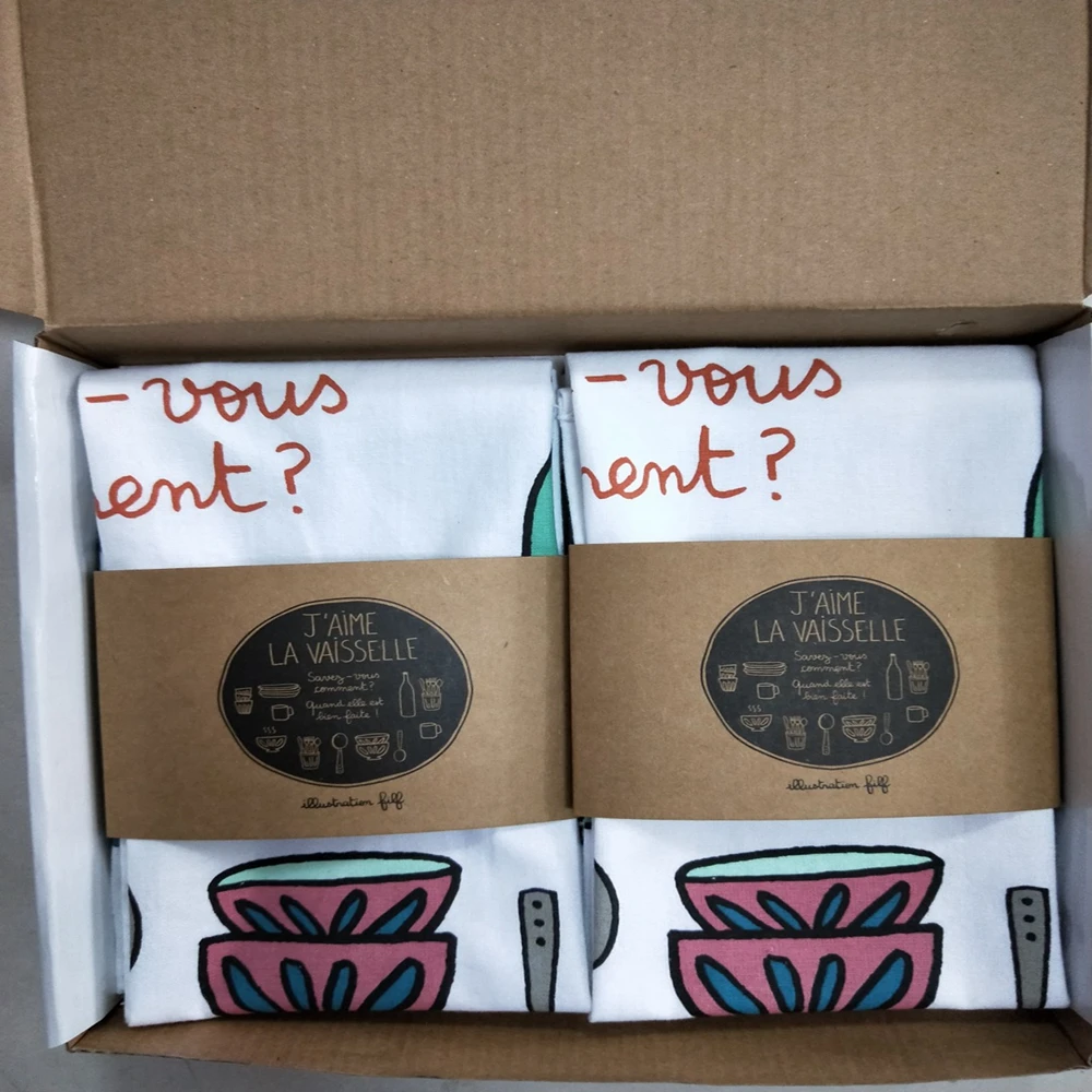 Чайное полотенце из 100% хлопка с принтом