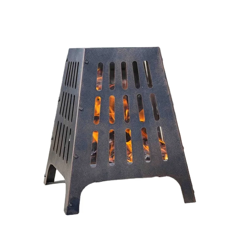 Distinctive Modern Corten Steel Rusty Metal Firewood Heating Fire Pit BBQ Grill