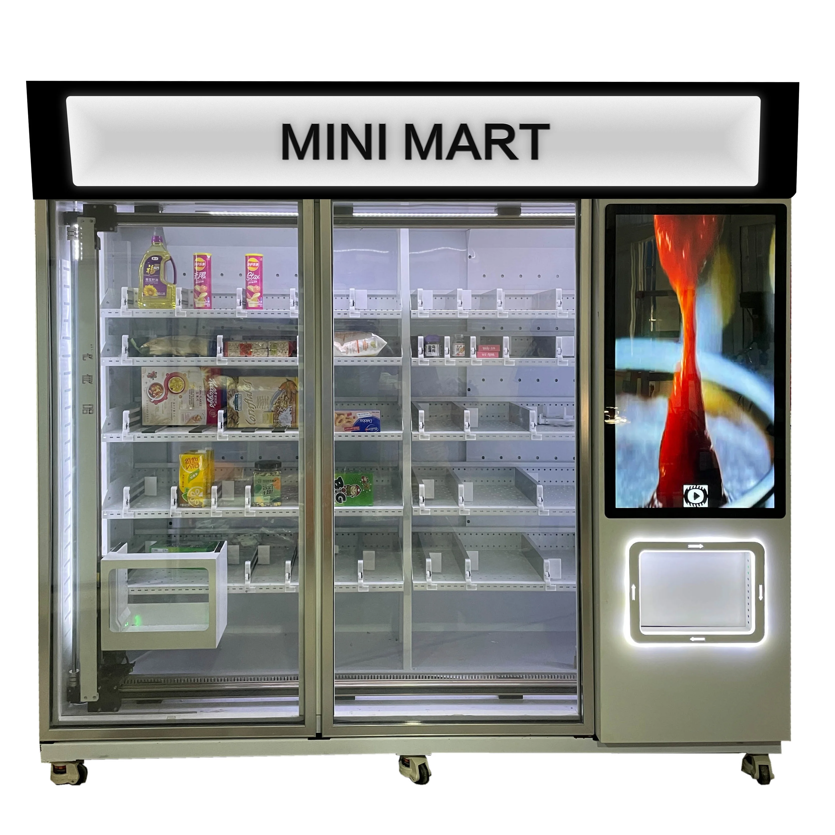 Мини шоппинг mart огромный большой формат торговый центр пиво молоко закуски и напитки диспенсер киоск размер упаковка пищевой косметический