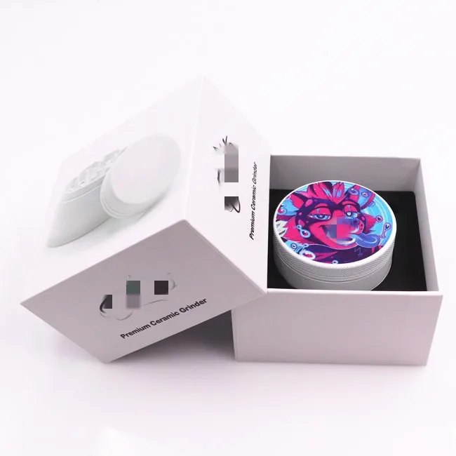 Amazon Top Seller 63mm Spice Grinders 4 layer Ceramic Coated Luxury  Herb Grinder Custom Logo Sublimation Herb Grinder