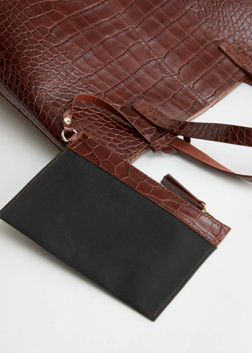 Customized Luxury Large Size Croc Leather Tote Bag Unisex Hand Bag with Pouch