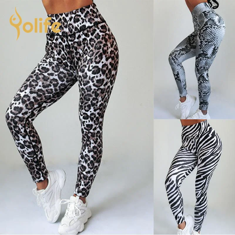 
Women Fitness Leggings High Waist Slim Sports Pants Sexy Zebra Snake Leopard Animal Skin Print yoga leggings 
