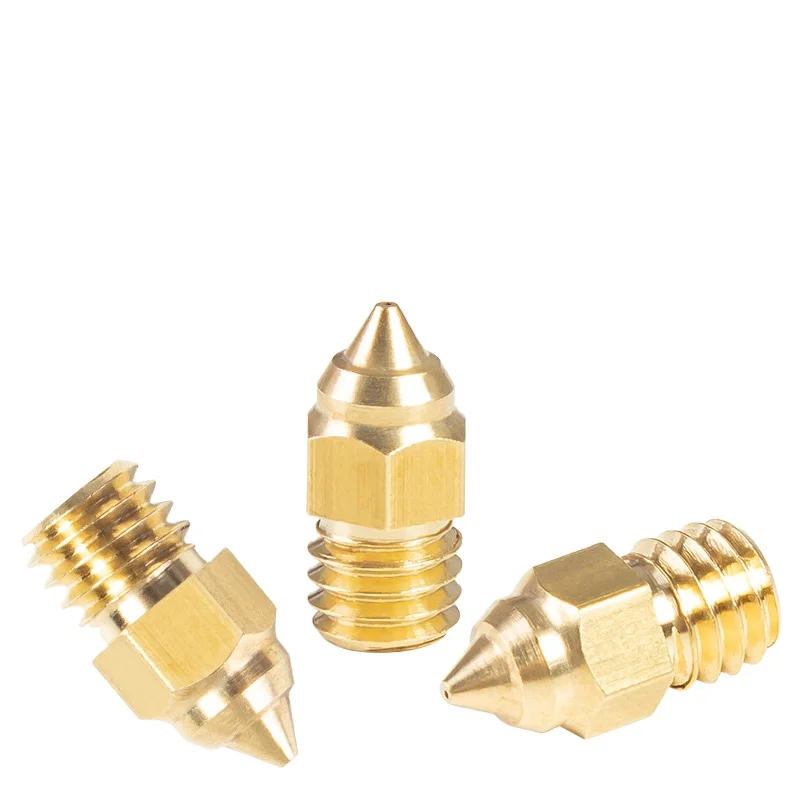 MK10 Nozzle  0.3mm 0.4mm 0.5mm 0.6mm 0.8mm 1.0mm Threaded nozzle Part For Extrusion 1.75mm Filament Brass 3D Printers Parts