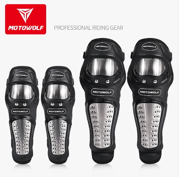 
Motorcyclist equipment knee pads racing off-road vehicle riding four-piece anti-fall anti-collision stainless steel knee pads 