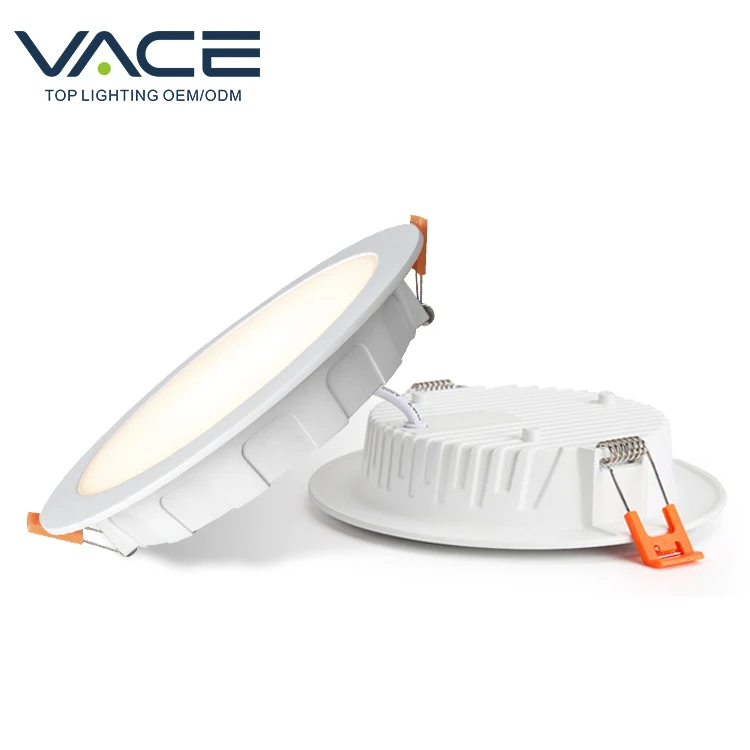 
VACE Indoor ceiling recessed mounted plastic SMD round IP44 8w 10w 16w 24w Led Down light 