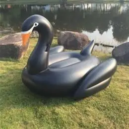 Summer Party Outdoor Water Recreation Swimming Pool Toys Black Swan Inflatable Ride-On Pool Float Island