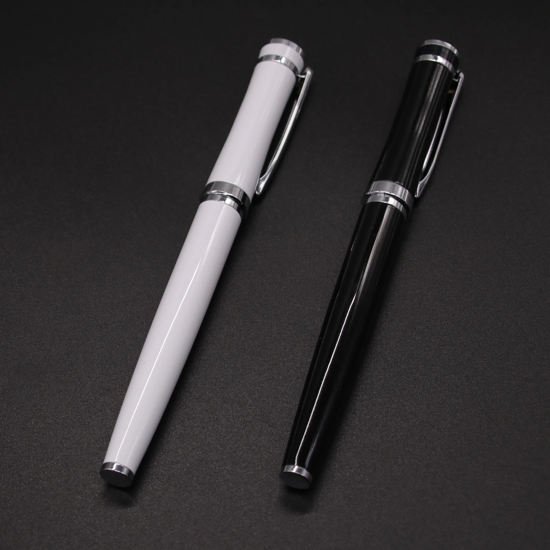 Baoer 3035 Luxury metal steel black Fountain pen with box Custom logo branded fountain pen
