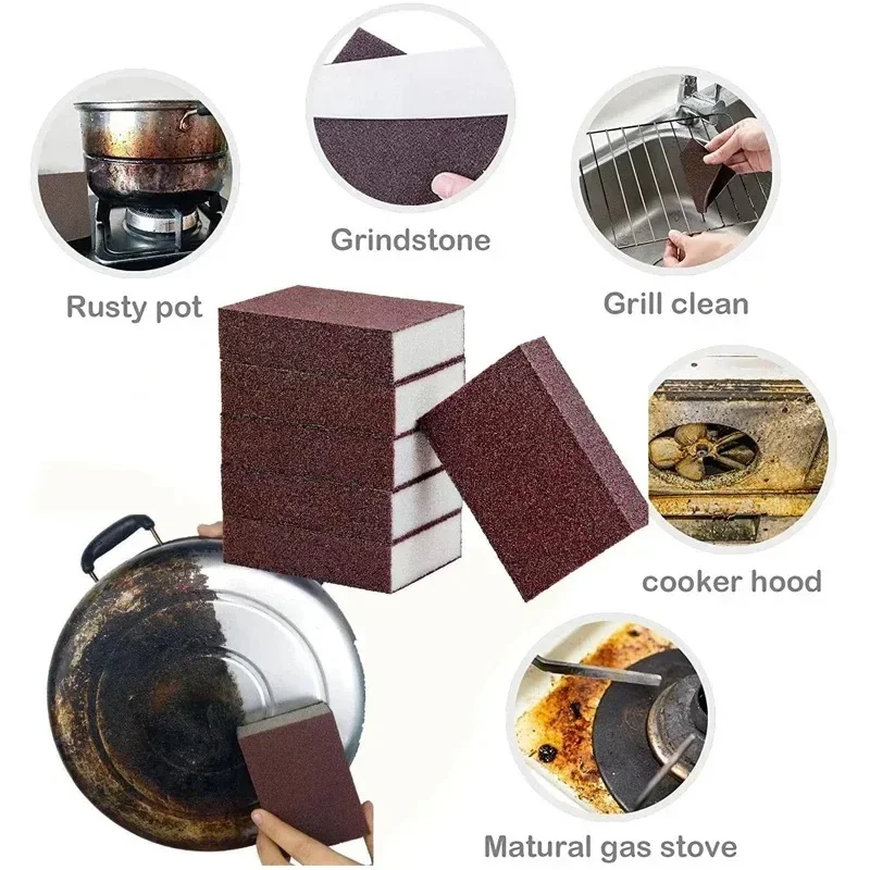 Sponge Removing Rust Carborundum Eraser Cleaning Brush Descaling Clean Rub Cooktop Pot Kitchen Sponge Tools