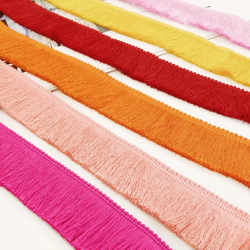 High Quality 3.5CM More Colors Thickness Silky  Fringe Tassel Trimming For Decoration