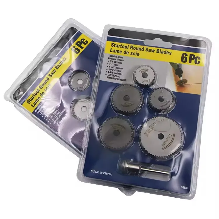 6Pcs HSS Circular Saw Blade Rotary Tool For Metal Cutter Power Tool Set Wood Cutting Discs Drill Mandrel Cutoff