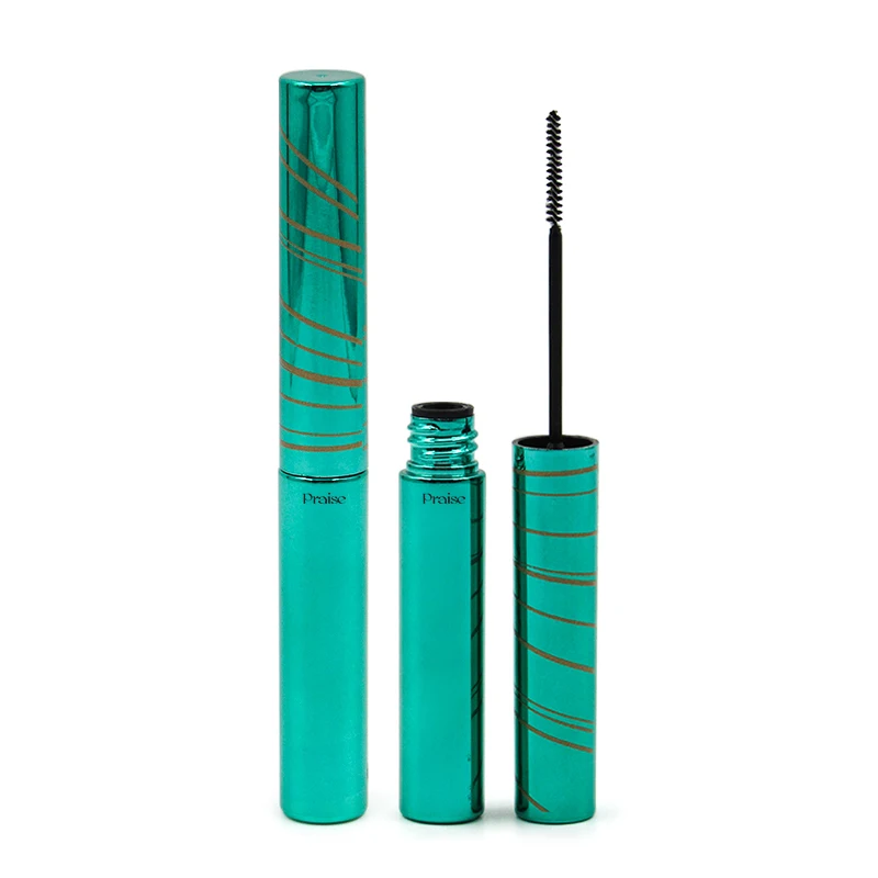 Private Label thin long empty cosmetics mascara tube/eyeliner liquid tube/round plastic lip gloss packaging container with brush