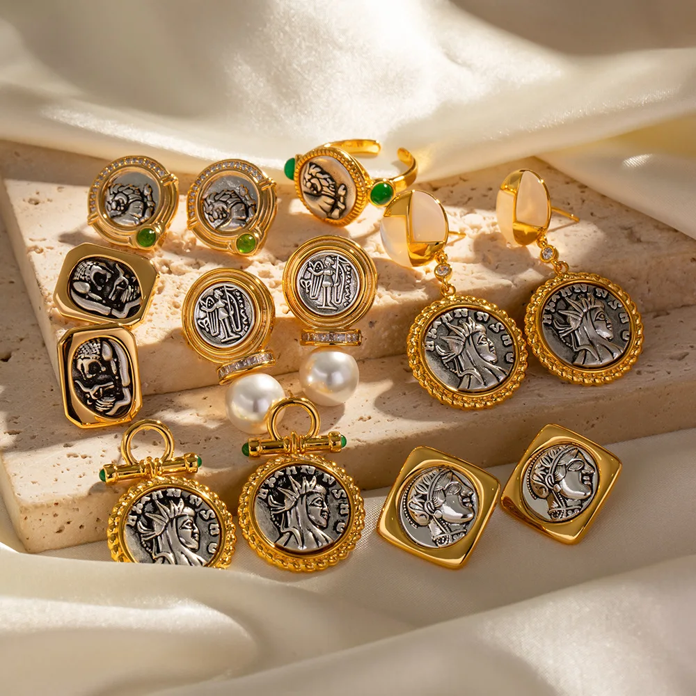 Vintage Niche Ancient Greek Lion Ring Ancient Coins for Jewelry Making Wholesale