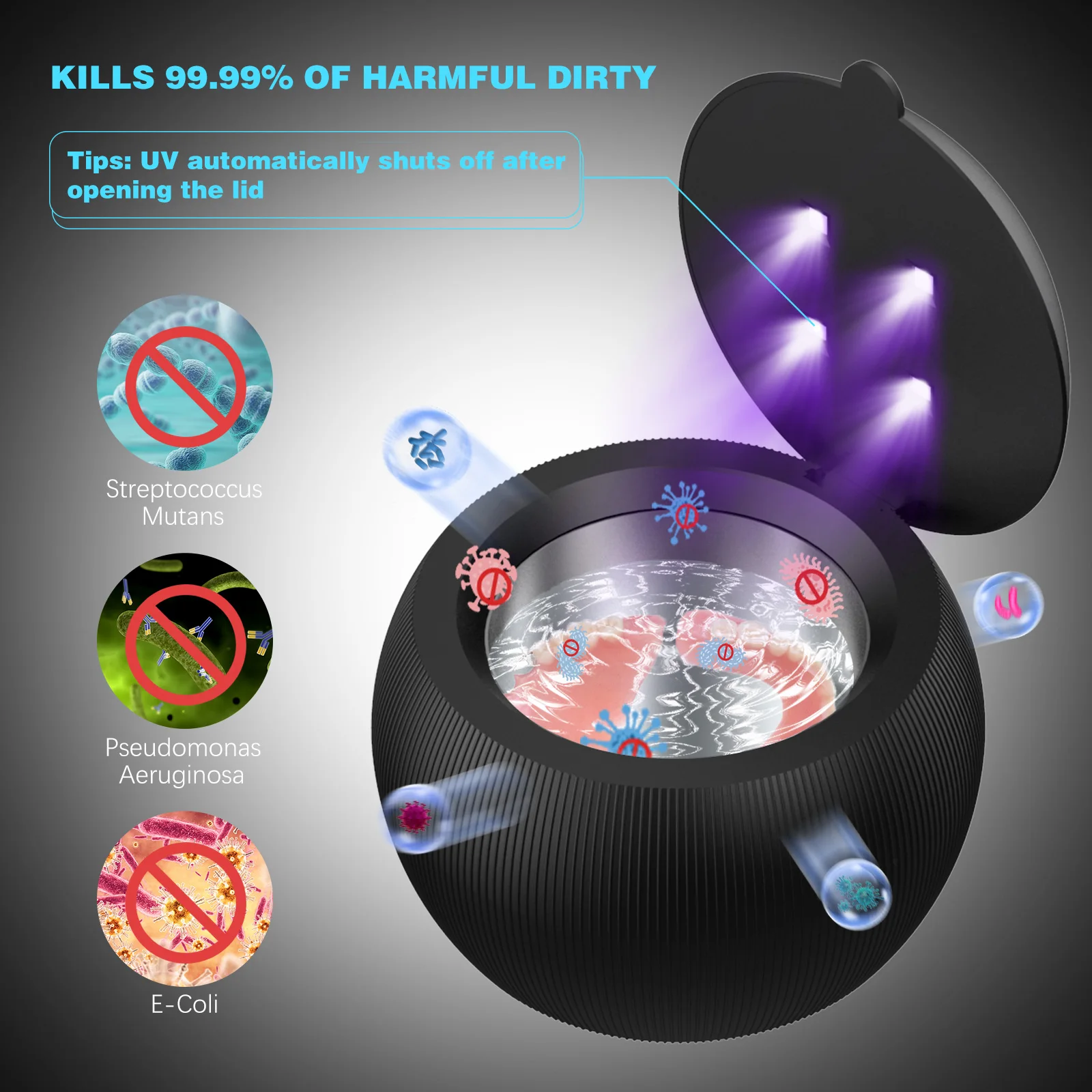 Персональный OEM мини-бытовой Прозрачный Фиксатор для зубных протезов, ультразвуковой очиститель ювелирных изделий