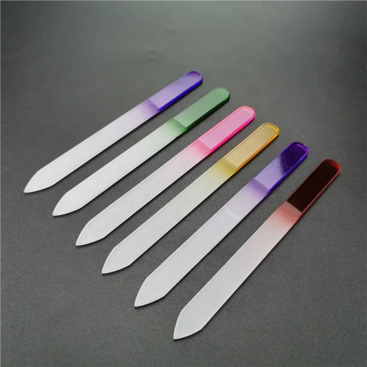 Wholesale file nail glass with case small nano shiner glass nail file Personalized Glass Crystal Nail File