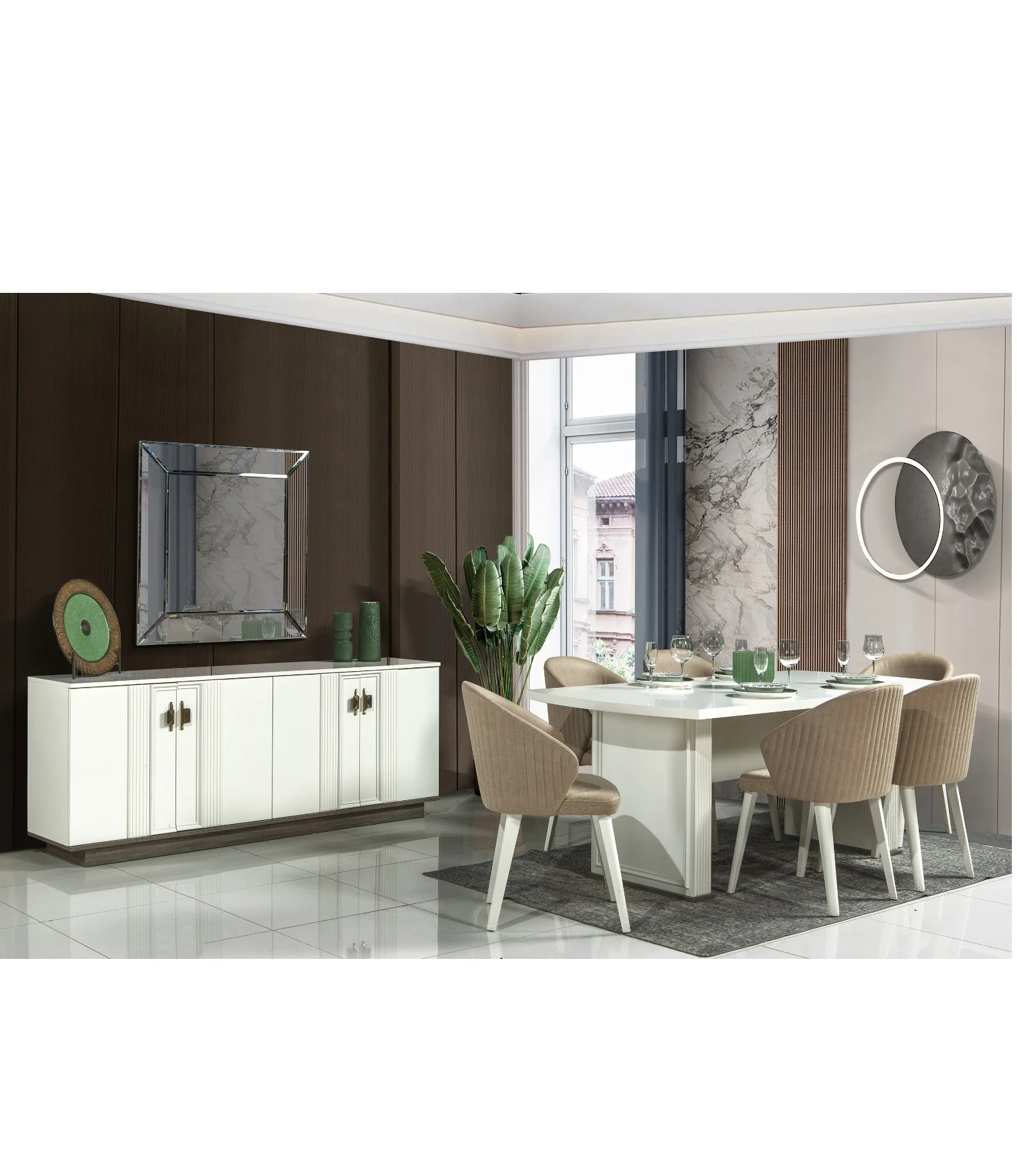 Elegant and Modern Home Furniture Dining Room Set High Quality Premium Stylish - Made in Turkey