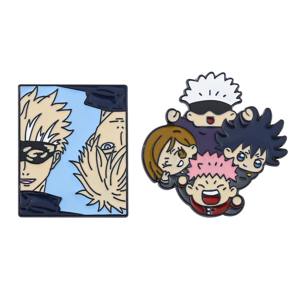 Cosplay 2 Styles Creative Characters Metal Enamel Pins Anime Jujutsu Kaisen Brooch for Fans