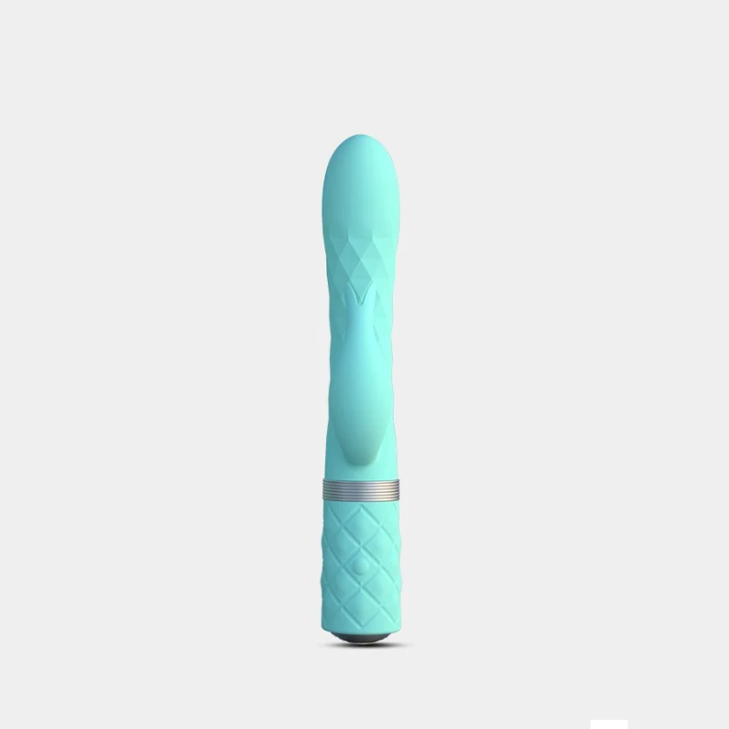 Canada Luxury Pillow Talk BMS Lively Tarzan Dual Motor Massager(Teal) Sex Toys Vibrator With Unique Rotating Shaft