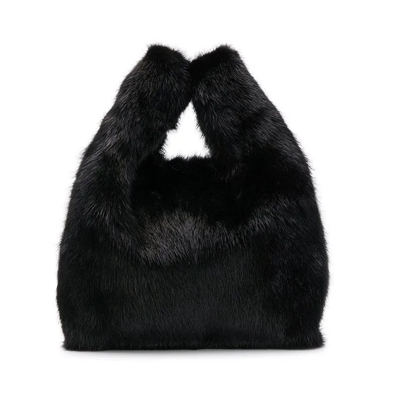 Top grade mink fur bag genuine fur lady handbag popular style women fashion bag