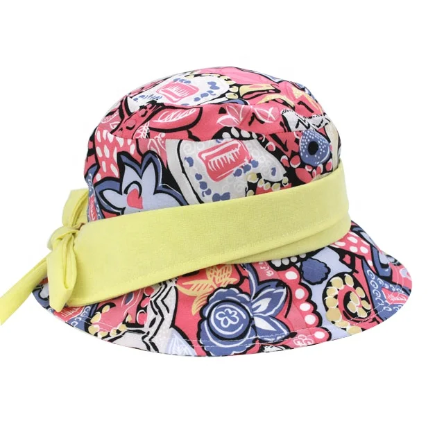Дешевые пользовательские пустые модные Панамы с принтом для девочек