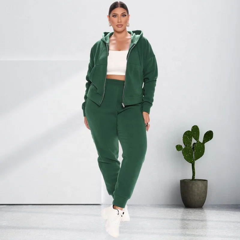 Winter clothes for women two piece set hooded jacket women athletic wear sets jogging sweater two piece sport set women clothing