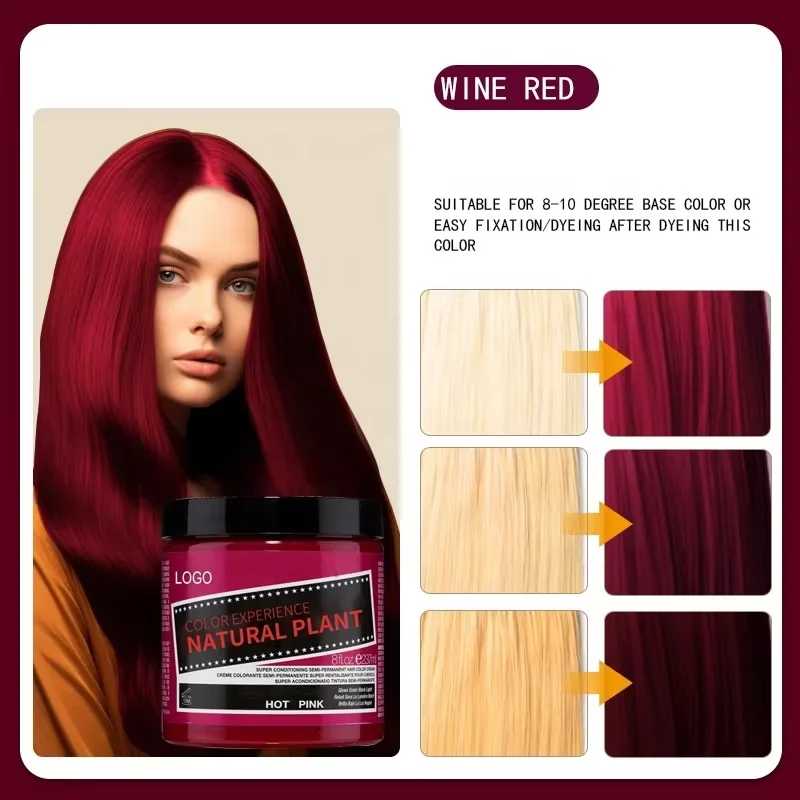 New Products Professional Salon Use Semi Permanent Burgundy Hair Color Cream PPD And Ammonia Free