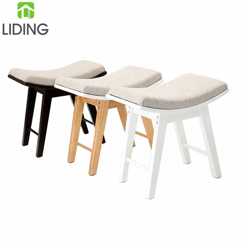 Hot Selling Wooden Piano Seat Vanity Stool with Rubberwood Legs