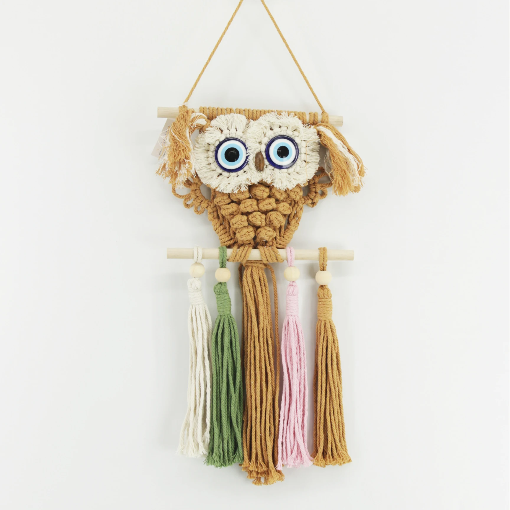 Colourful Beautiful Owl Tapestry Craft Bedroom Wall Decor Macrame Hand Woven Gift