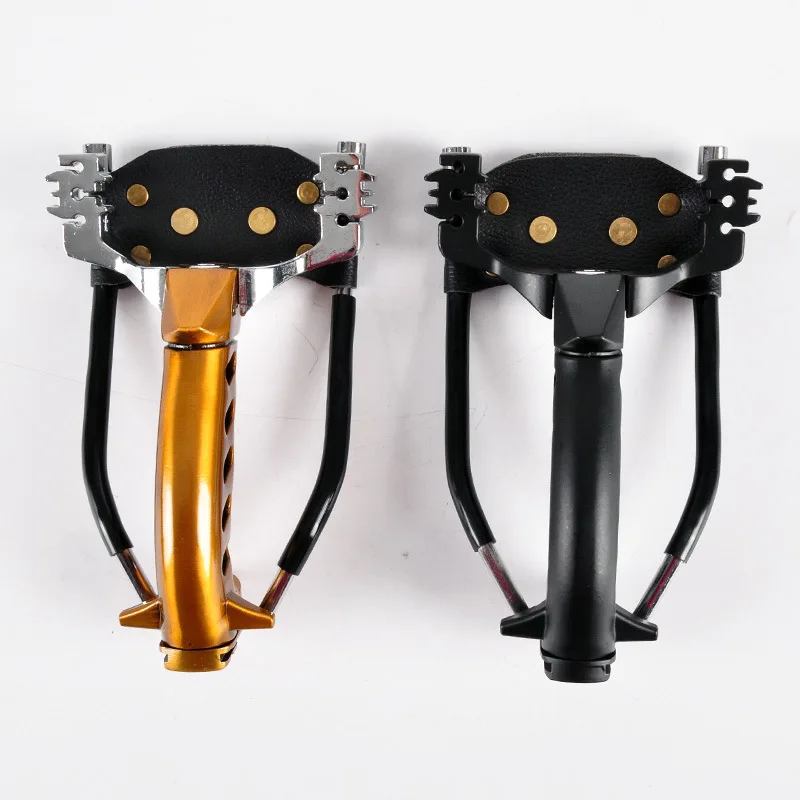Outdoor Hunting All-metal Material Sling Shot Large Catapult Powerful Fishing Slingsshot with Wrist Rest