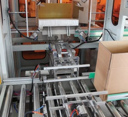auto bag pack into paper box carton case packing machine