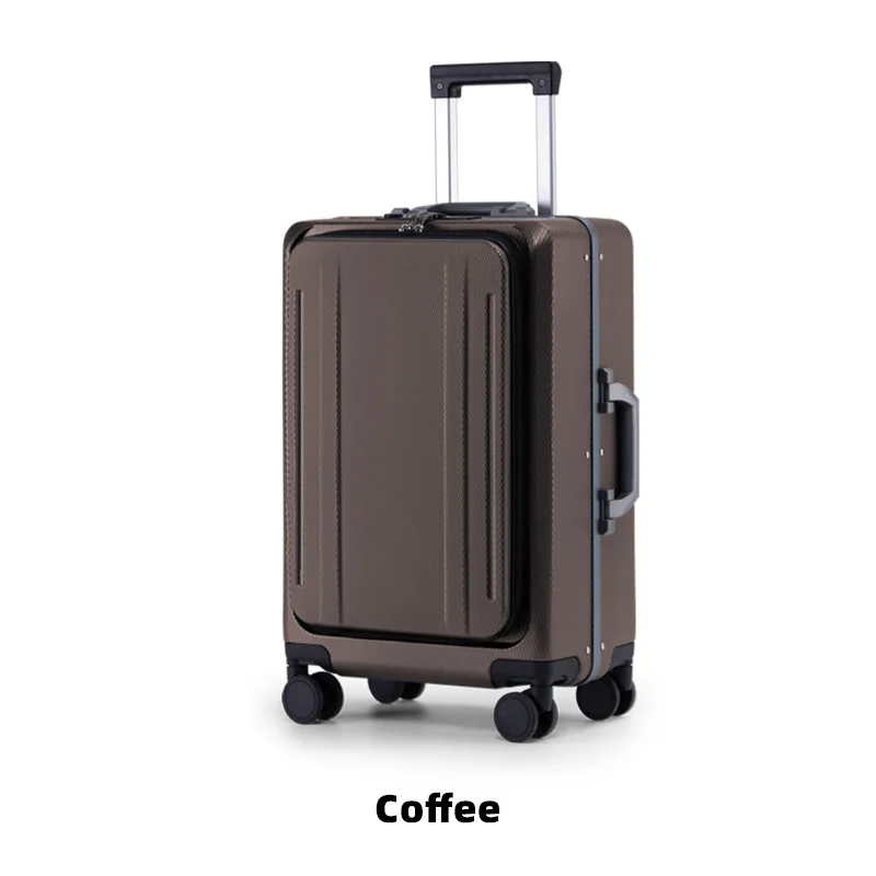 2022 Fashion Expandable Smart Suitcase Aluminum Metal Suitcase Reinforced Interior Ali baba Travels Dual-Way Zipper Quality