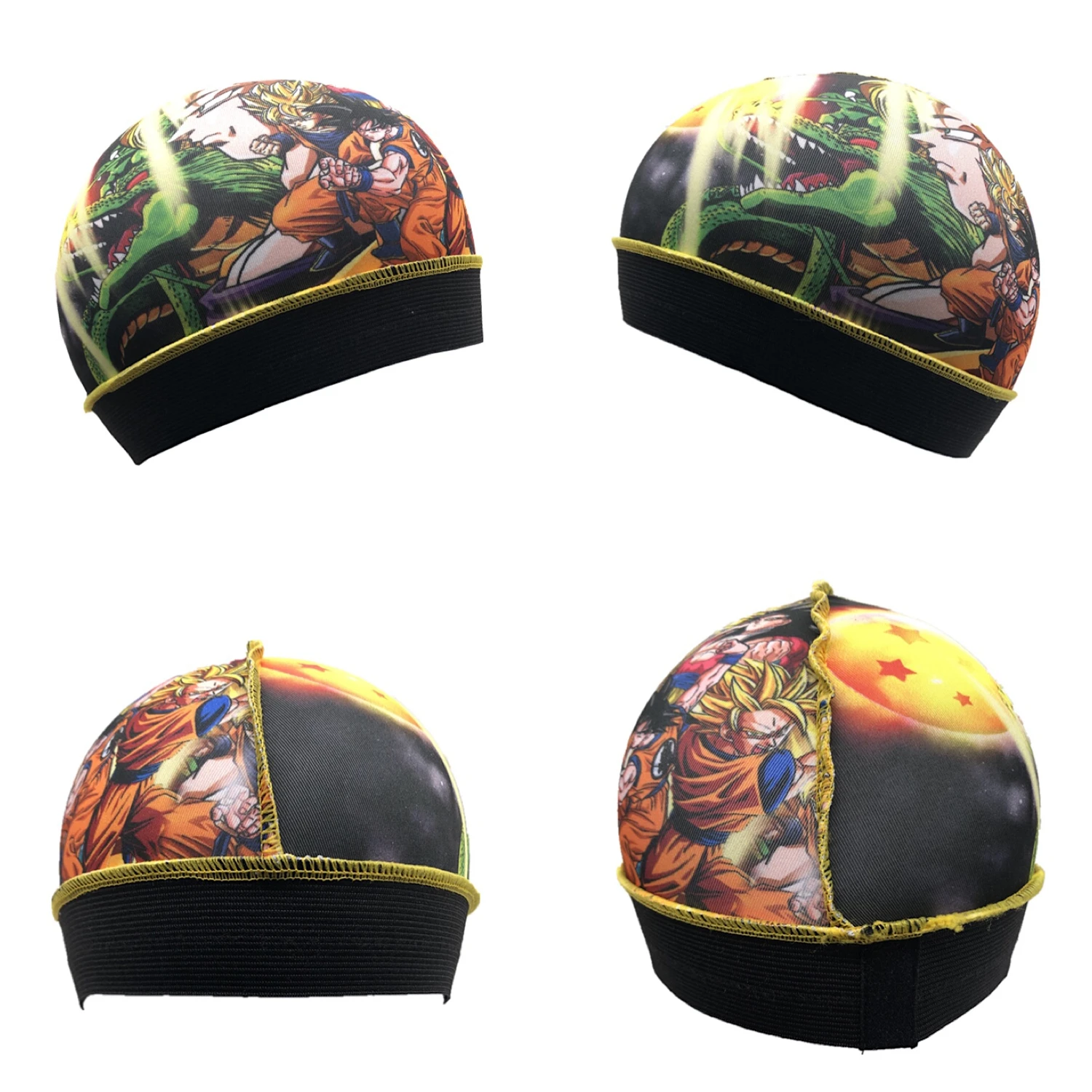Custom logo spandex polyester headband headwrap head cap hair caution cap compression wave cap