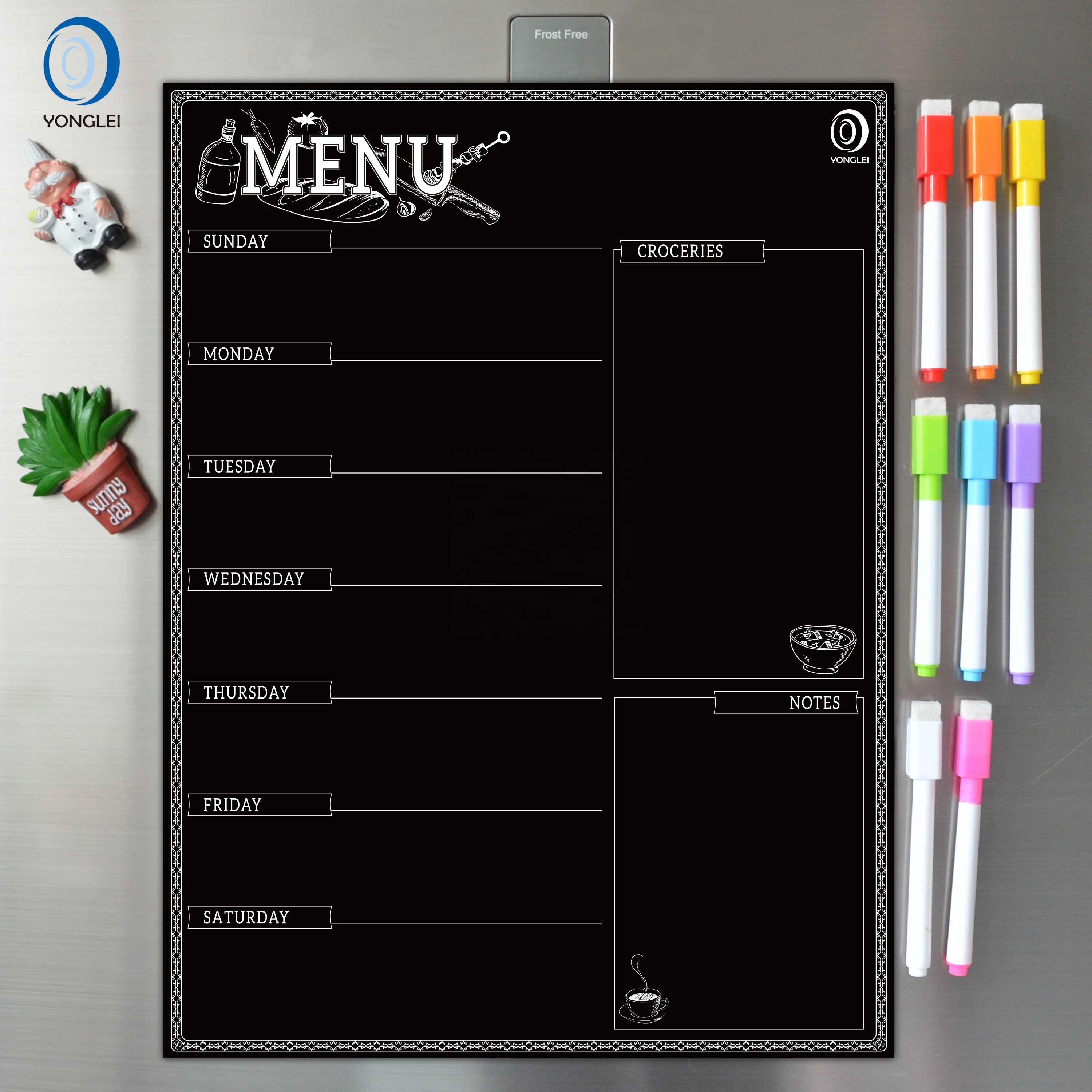 12.0-5A1 anotechnology dry erase chalk menu board magnetic black menu chalk boards