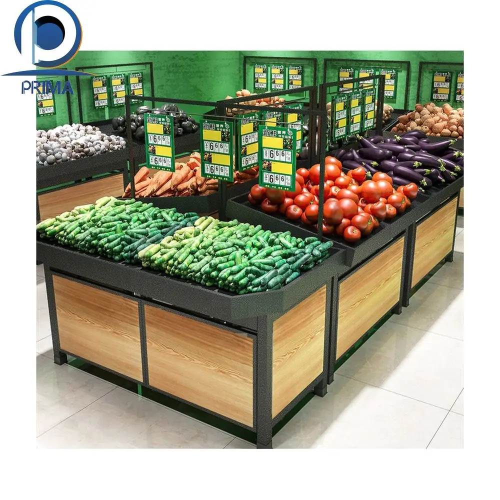 2023 China Prima Modern Design Good Quality Supermarket Cabinet Display Showcase Vegetable Fruit Showcase