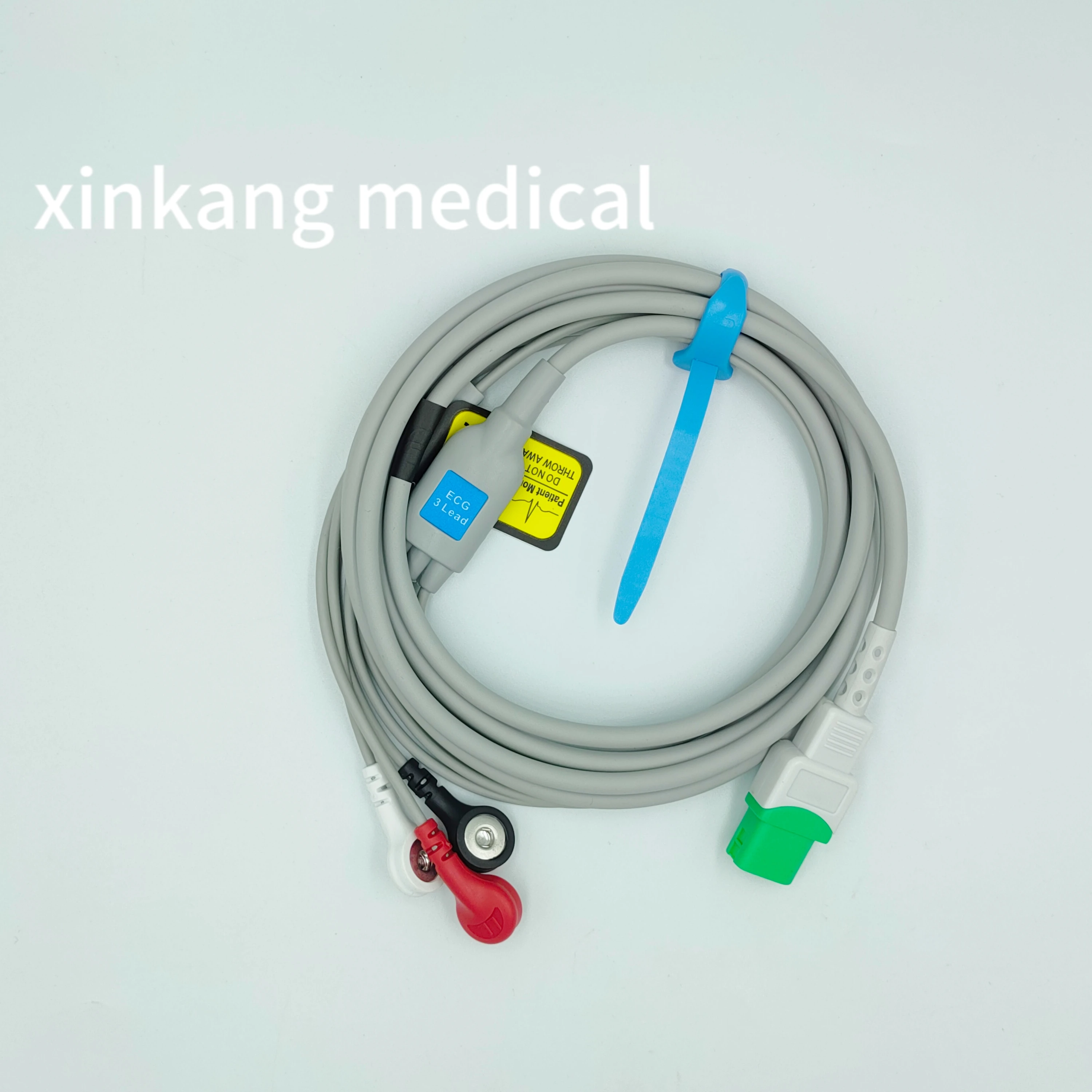 Hot Selling 12 Pin One Piece 3 Lead for ECG AHA snap ECG Cable Compatible DATASC OPE