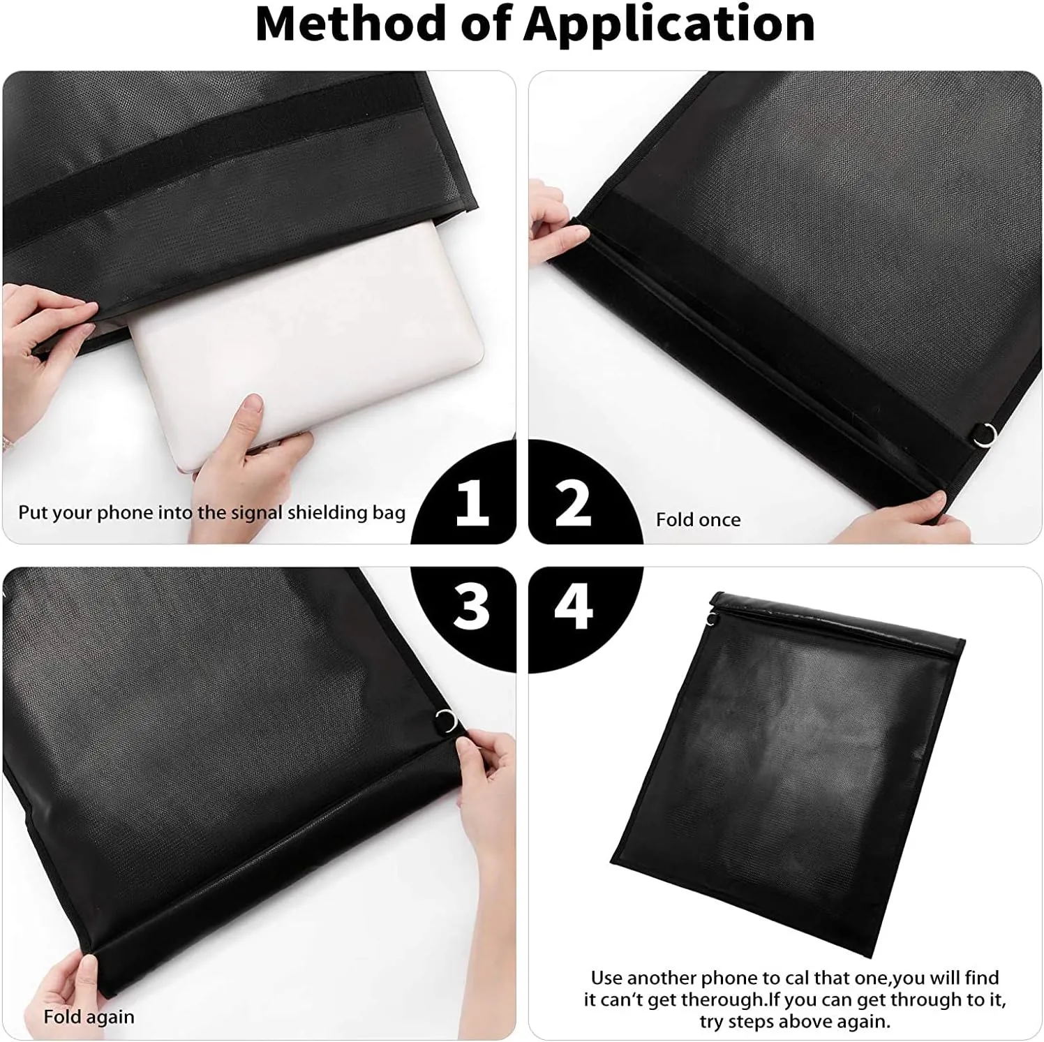 Faraday Bag Set for Laptops & Tablets & Car Keys 3 Pack Faraday Cage, Faraday Key Fob Protector, Fireproof & Waterproof RFID Bag