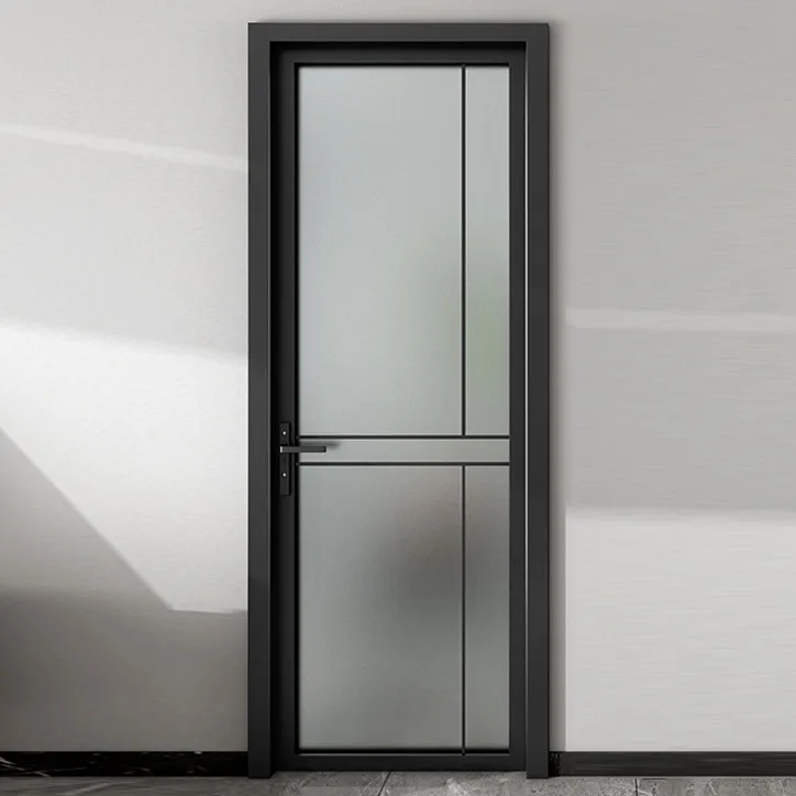 Wholesale modern bathroom glass doors aluminium interior glass door price cheap bathroom doors