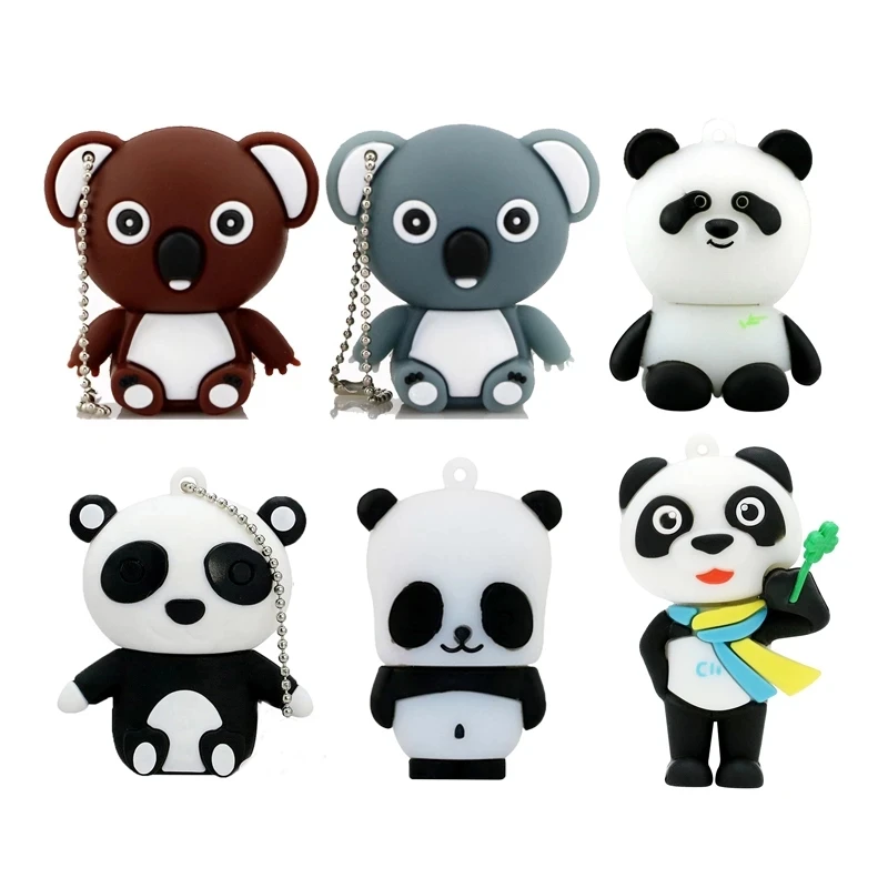 Cartoon Animal Lovely Koala Pendrive Panda Customized Logo For School Promotion Giveaway Free Upload Datas  USB Flash 2.0 Drive