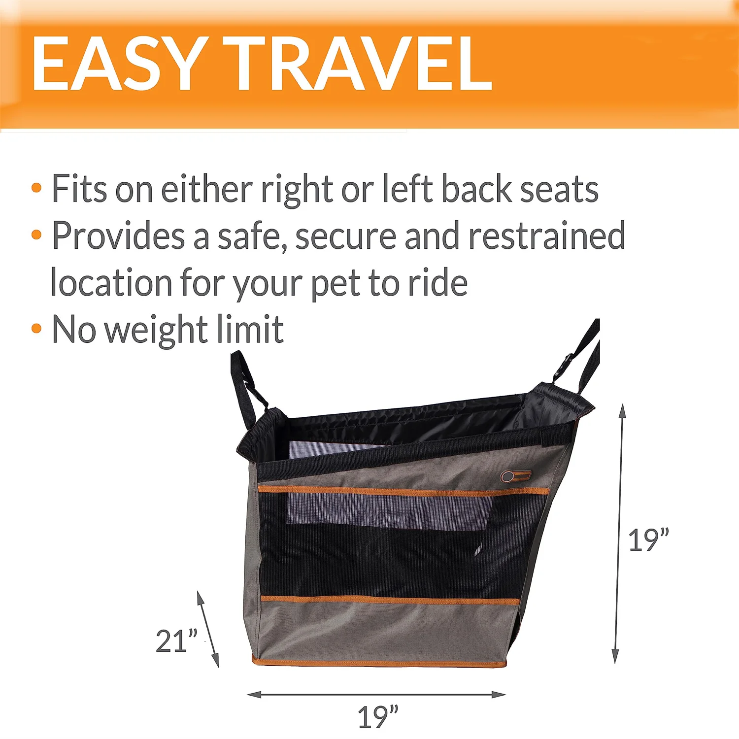 Eco-friendly webbing detachable safety fixing pet dog car booster seat outdoor mat rear basket dog car seat