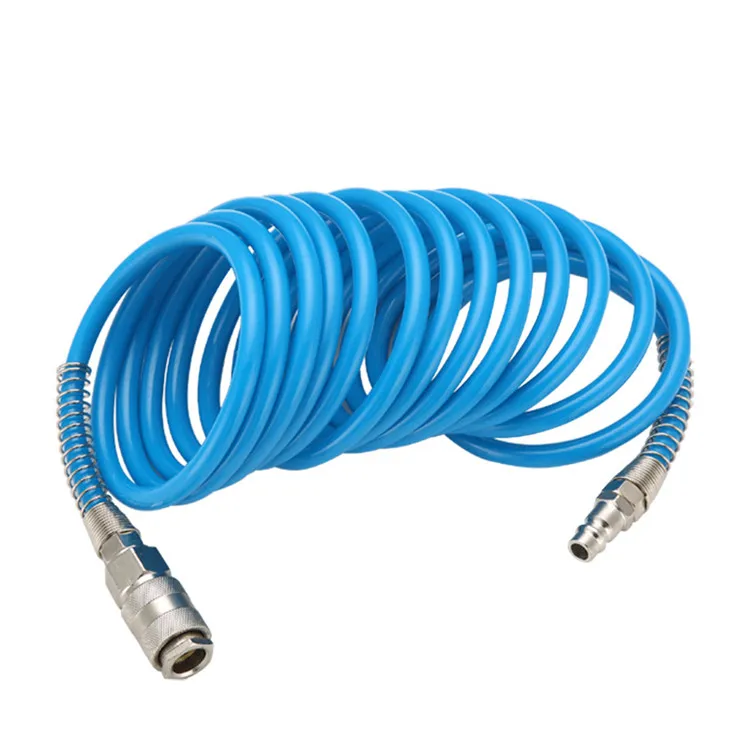 Полиуретановая пневматическая пружинная трубка высокого давления гибкий компрессор спиральный полиуретановый шланг с отдачей для пневматического инструмента фитинги