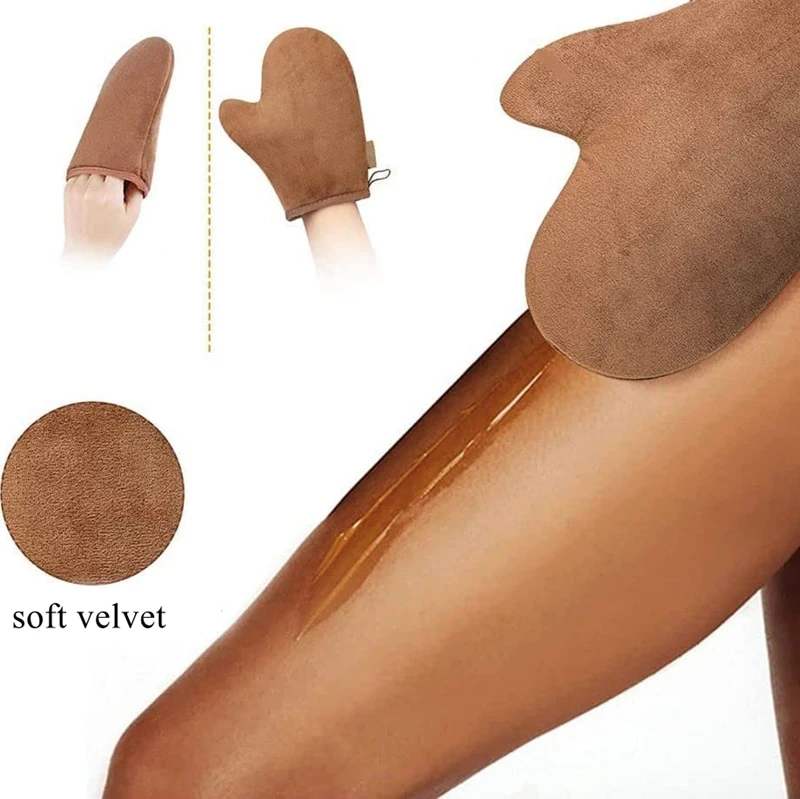 Self Tanning Gloves Tanning Mitt applicator with Thumb body Gloves, Washable and Reusable Sun-Free Tanning Gloves Tool