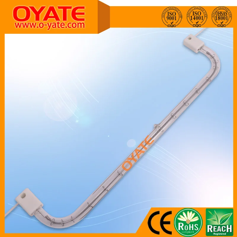 White Reflector 750w 1500w U Shape Quartz Infrared Heating Elements Halogen Infrared Heat Lamps